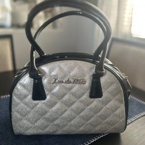 Lux De Ville Silver Sparkle & Black Roulette Tote Bag